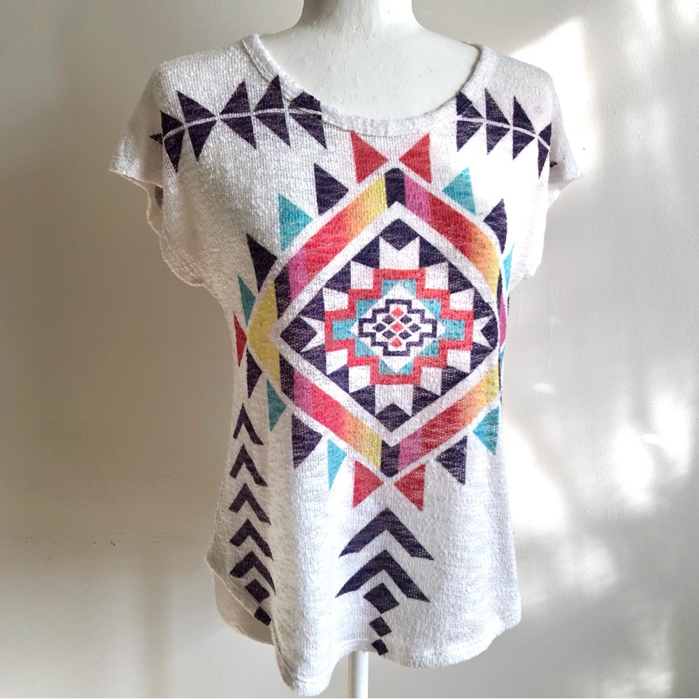 Ginger G South Western Soft Knit Tee, Multi Colour Medium